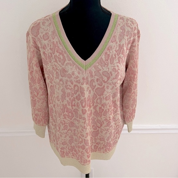 Gabby Isabella Metallic Pink Leopard Sweater - Picture 12 of 12
